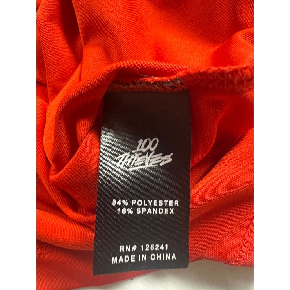100 Thieves Mens Performance Polo Shirt Red Short Sleeve Embroidered Logo Large - Picture 5 of 12